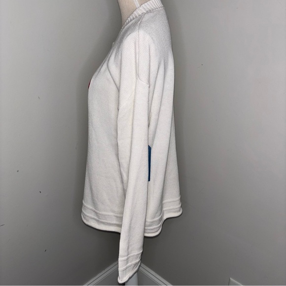 Life Is Good NEW Strawberry embroidered sweater long sleeve roll hem size Medium - Picture 5 of 11